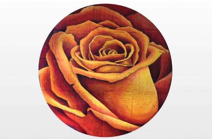Spiral Round Rose (Deep Red)